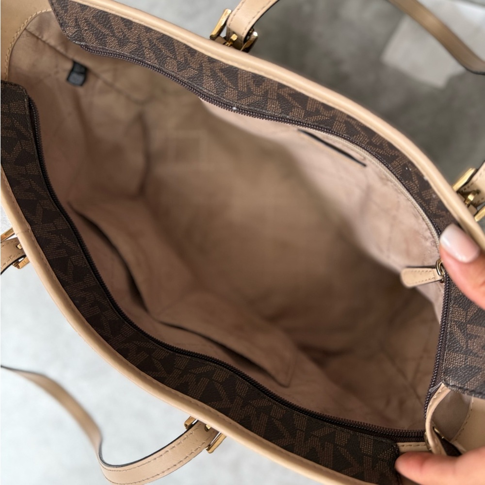 Michael Kors Brown Tote with Gold Accents - Picture 6 of 11